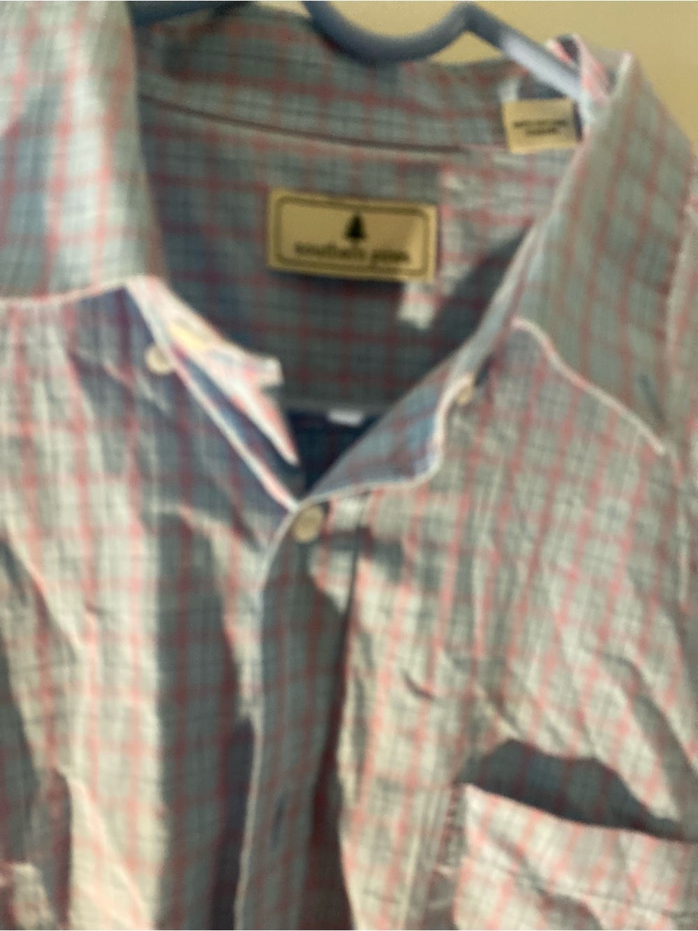 Light Green and Pink Plaid Casual Button-Down Shirt